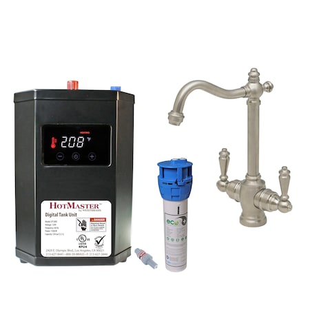 Westbrass Victorian 9" Instant Hot and Cold Water Dispenser W/ HotMaster DigiHot Digital Tank DT1F205-07